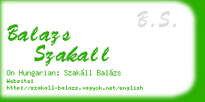 balazs szakall business card