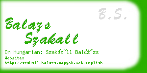 balazs szakall business card